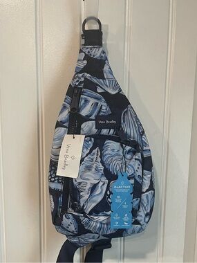 NWT Vera Bradley Reactive Mini Sling Backpack MORNING SHELLS BLUE
